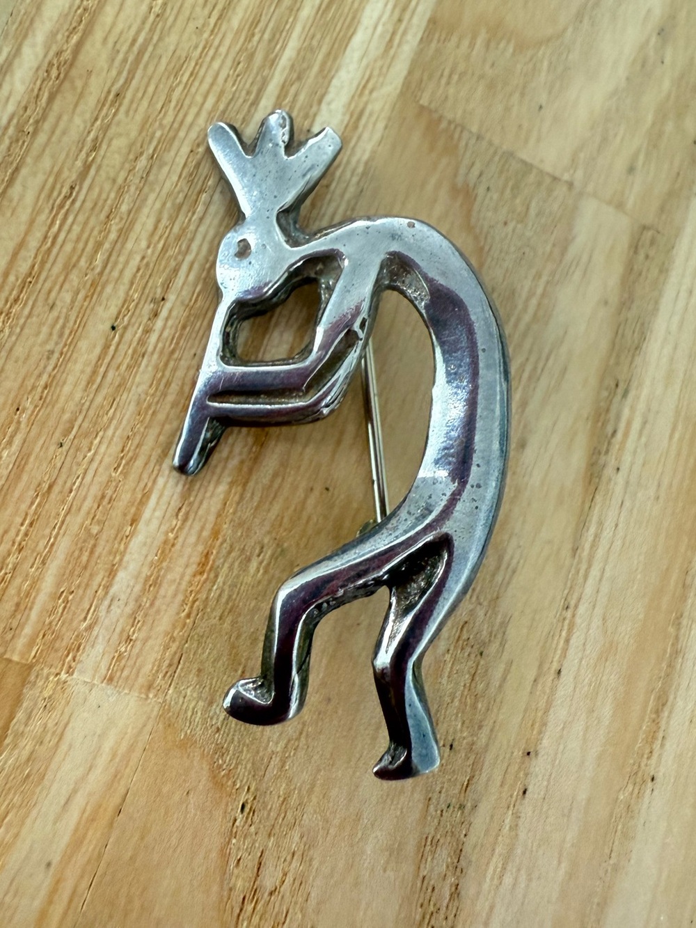 Vintage Southwestern style Silver Kokopelli Pin brooch